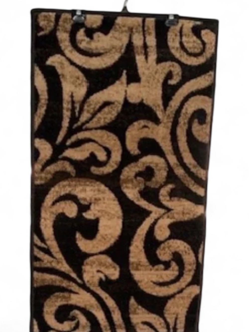 Share Black and Carmel Swirl Area rug  1'10" x 3'3"
